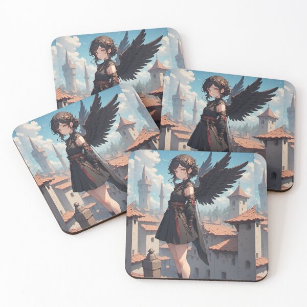 Item preview, Dark angel girl on a rooftop designed and sold by ArtsJulian.