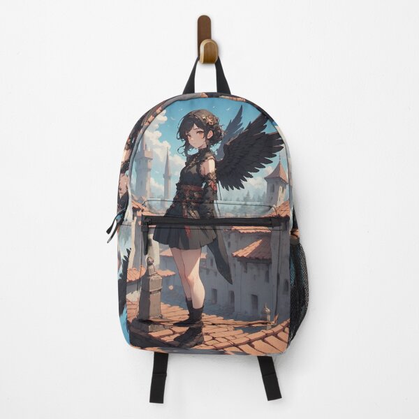 Item preview, Dark angel girl on a rooftop designed and sold by ArtsJulian.