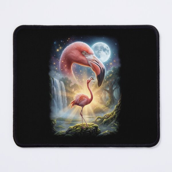 Item preview, Flamingo Howling Moon Art Animal Lover designed and sold by DoodleTortle.