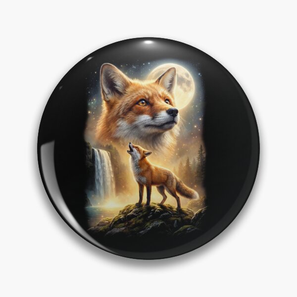 Item preview, Fox Howling Moon Art Animal Lover designed and sold by DoodleTortle.