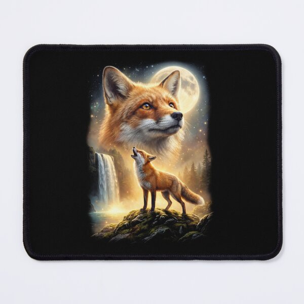 Item preview, Fox Howling Moon Art Animal Lover designed and sold by DoodleTortle.