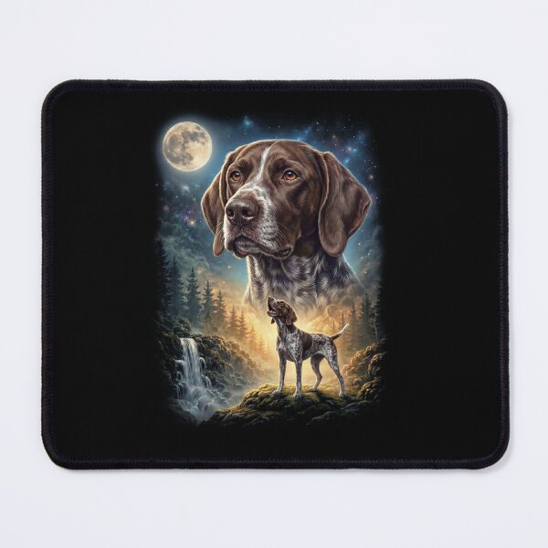 Item preview, German Shorthaired Pointer Howling Moon Art Dog Lover designed and sold by DoodleTortle.