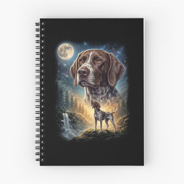 Item preview, German Shorthaired Pointer Howling Moon Art Dog Lover designed and sold by DoodleTortle.