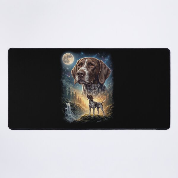 Item preview, German Shorthaired Pointer Howling Moon Art Dog Lover designed and sold by DoodleTortle.