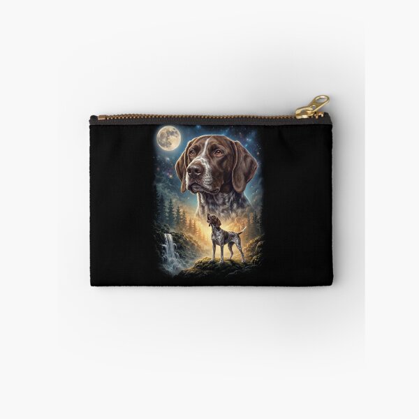 Item preview, German Shorthaired Pointer Howling Moon Art Dog Lover designed and sold by DoodleTortle.