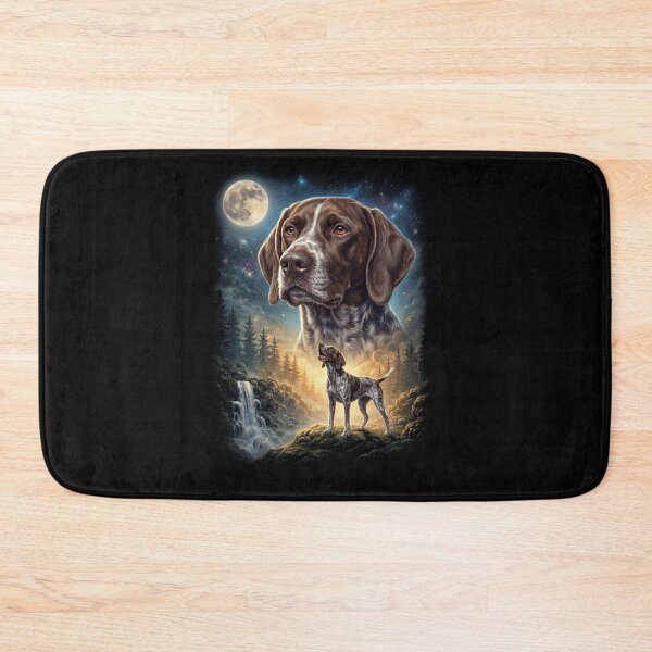 Item preview, German Shorthaired Pointer Howling Moon Art Dog Lover designed and sold by DoodleTortle.