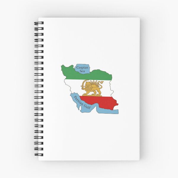 Item preview, Iran lion and sun flag map including Caspian sea and Persian gulf designed and sold by Persianfy.