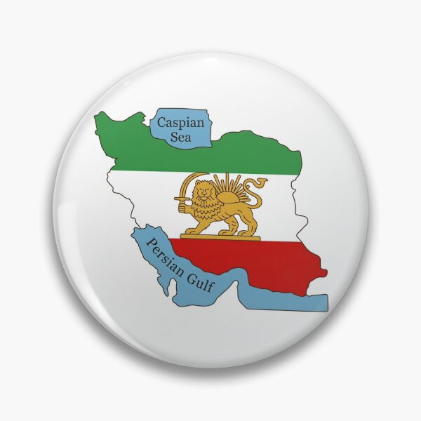 Item preview, Iran lion and sun flag map including Caspian sea and Persian gulf designed and sold by Persianfy.