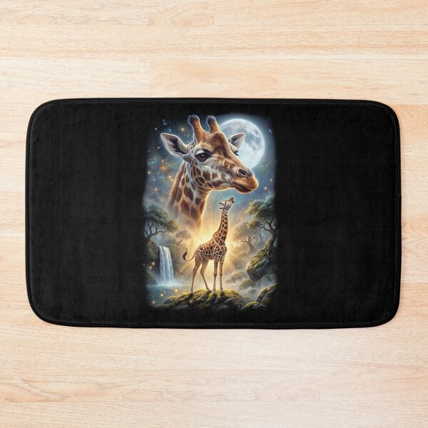 Item preview, Giraffe Howling Moon Art Animal Lover designed and sold by DoodleTortle.