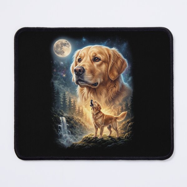 Item preview, Golden Retriever Howling Moon Art Dog Lover designed and sold by DoodleTortle.