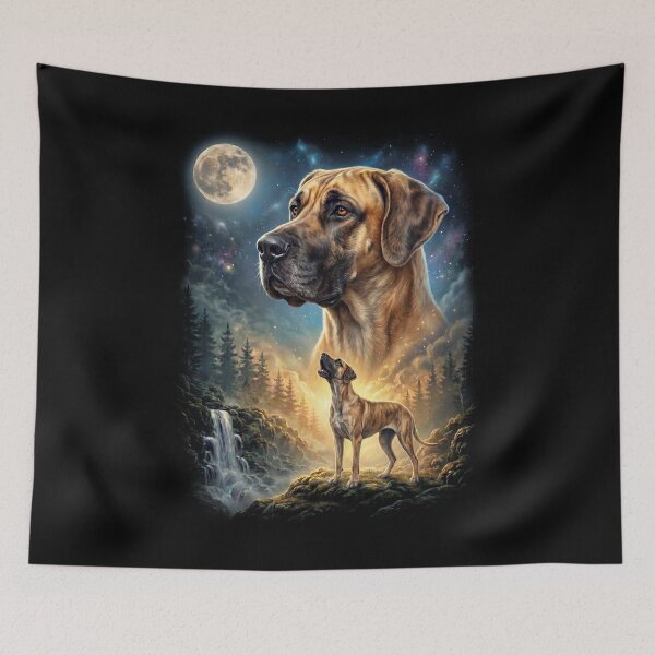 Item preview, Great Dane Howling Moon Art Dog Lover designed and sold by DoodleTortle.