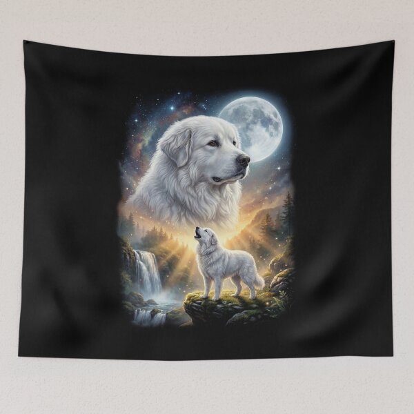 Item preview, Great Pyrenees Howling Moon Art Dog Lover designed and sold by DoodleTortle.