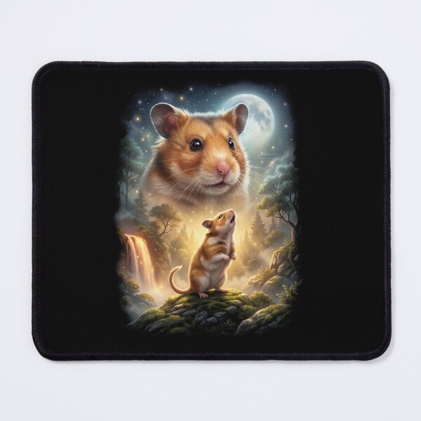 Item preview, Hamster Howling Moon Art Animal Lover designed and sold by DoodleTortle.