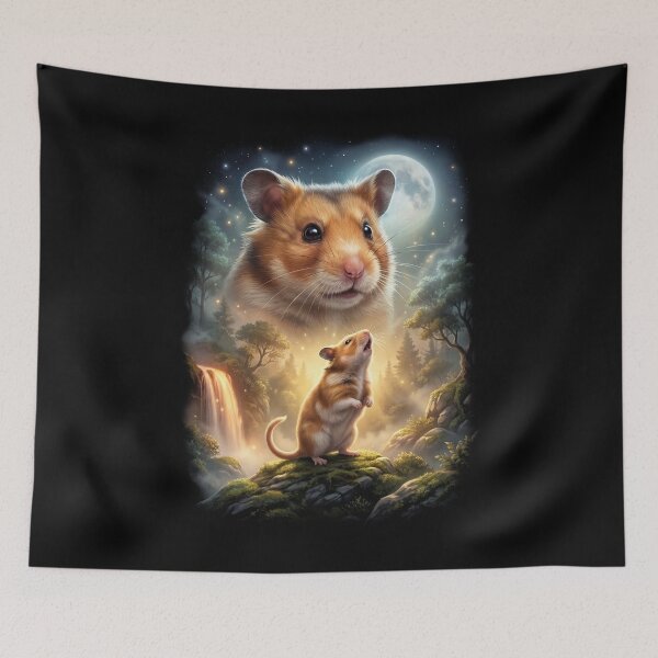 Item preview, Hamster Howling Moon Art Animal Lover designed and sold by DoodleTortle.