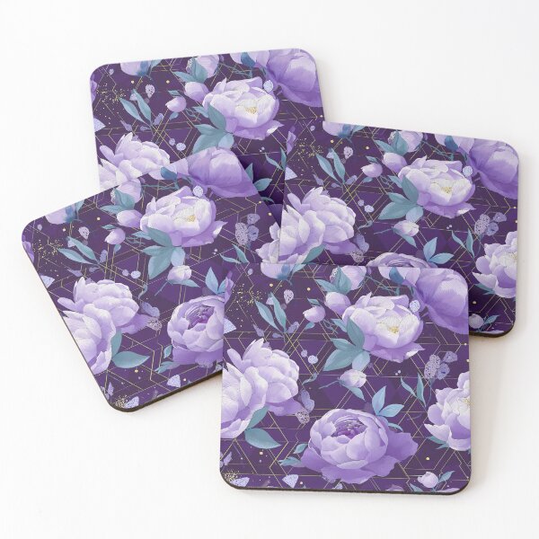 Item preview, Purple Peonies Geometry Floral Seamless Pattern designed and sold by Leylita Design.