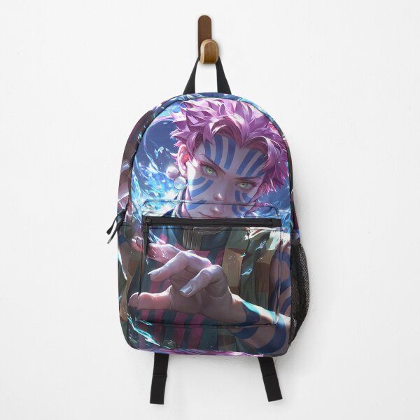 Item preview, Akaza Demon Slayer Blue Stripes Energy Aura Glowing Intense Gaze designed and sold by SuperTeamCanada.