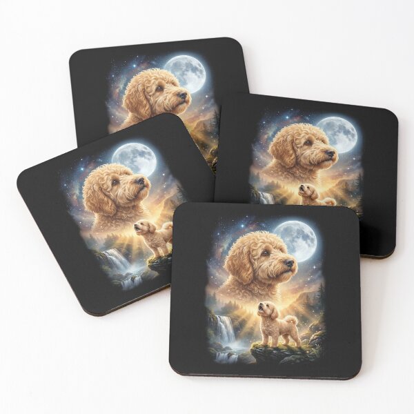 Item preview, Goldendoodle Howling Moon Art Dog Lover designed and sold by DoodleTortle.