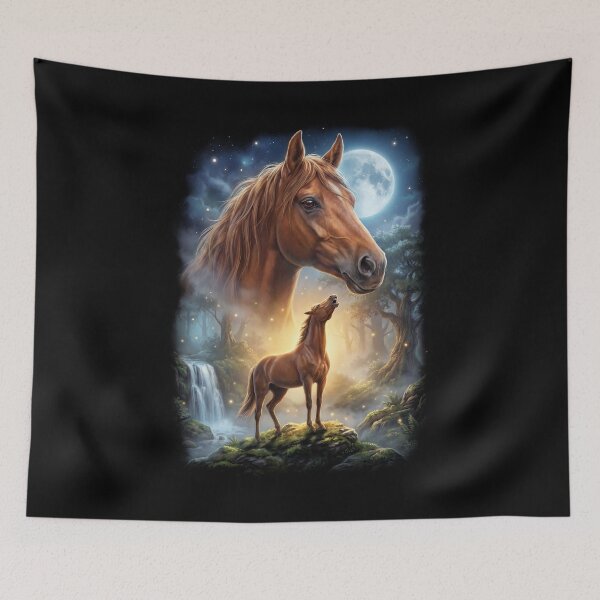 Item preview, Horse Howling Moon Art Animal Lover designed and sold by DoodleTortle.