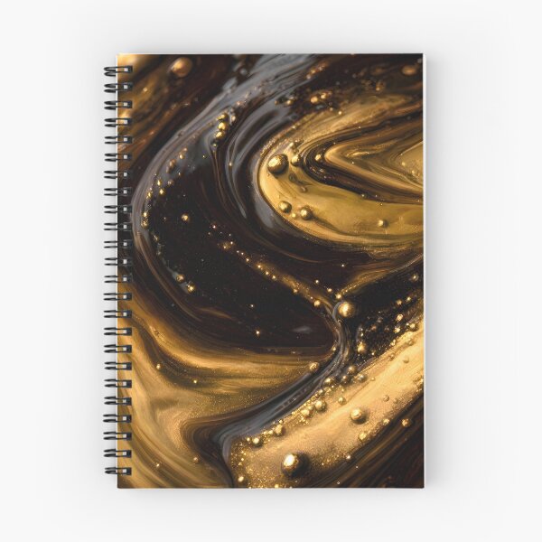 Item preview, Espresso and Swirling Gold Glossy Abstract designed and sold by Glitchart66.