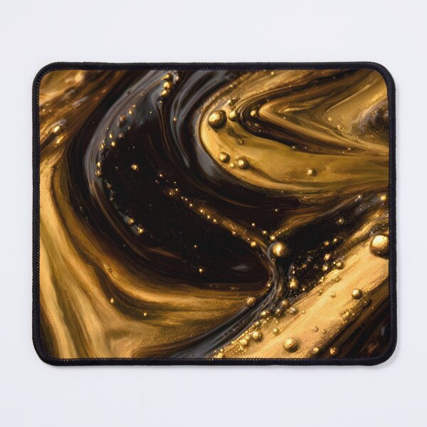 Item preview, Espresso and Swirling Gold Glossy Abstract designed and sold by Glitchart66.