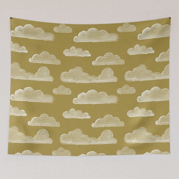 Item preview, Dreamtime Clouds Watercolor Pattern - Ochre + Snow designed and sold by Irene Estelle.