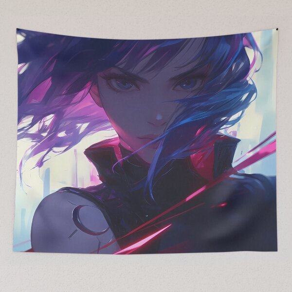 Item preview, Motoko Kusanagi Ghost In The Shell Neon Cyberpunk Shadow Motion designed and sold by SuperTeamCanada.