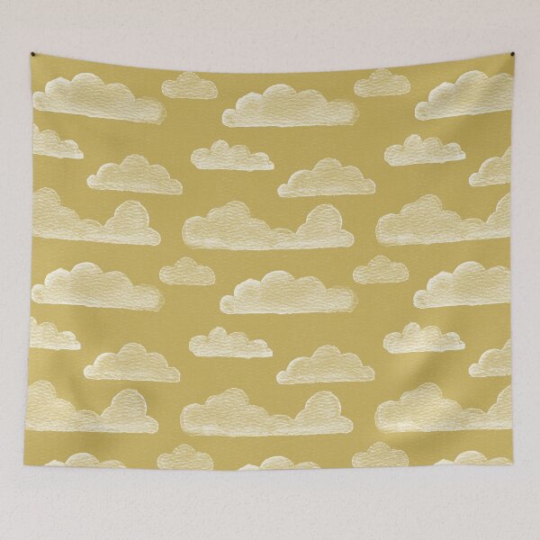 Item preview, Dreamtime Clouds Watercolor Pattern - Saffron + Snow designed and sold by Irene Estelle.