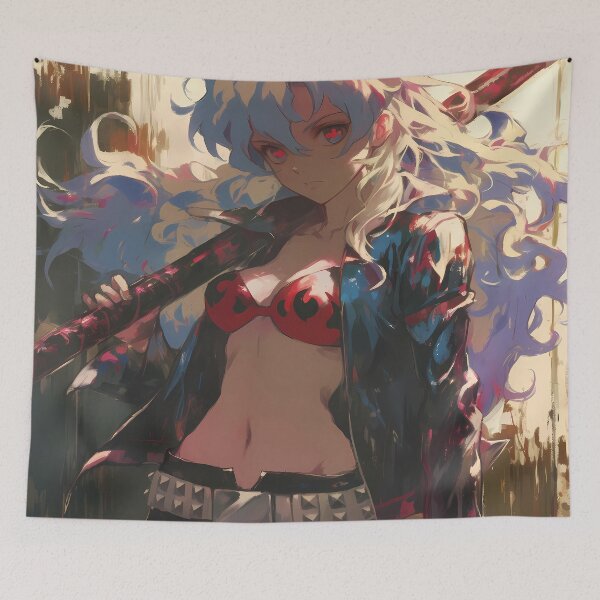Item preview, Nia Teppelin Gurren Lagann Silver Hair Rebel Street Style Bold Stance designed and sold by SuperTeamCanada.
