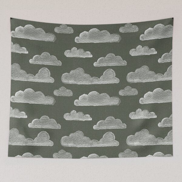 Item preview, Dreamtime Clouds Watercolor Pattern - Pine + Snow designed and sold by Irene Estelle.