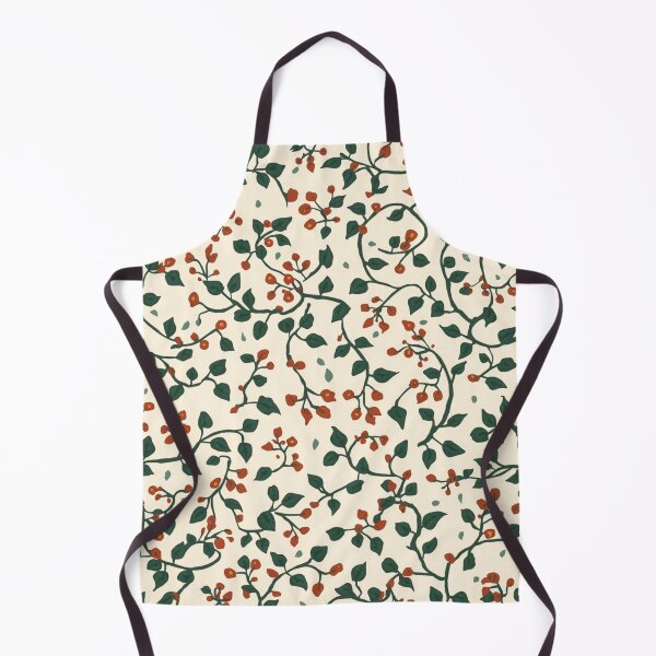 Item preview, Dark Forest Green Rustic Red Cream Ivy Pattern designed and sold by burbankdesigns.