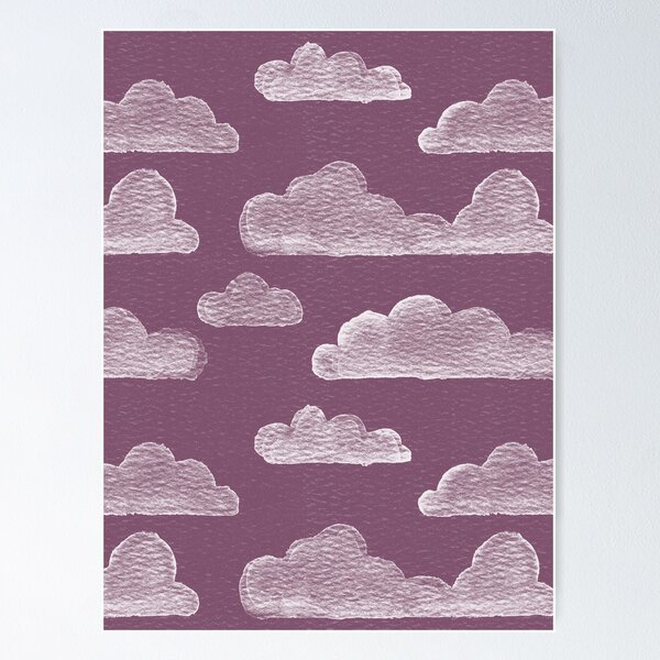 Item preview, Dreamtime Clouds Watercolor Pattern - Beet + Snow designed and sold by Irene Estelle.
