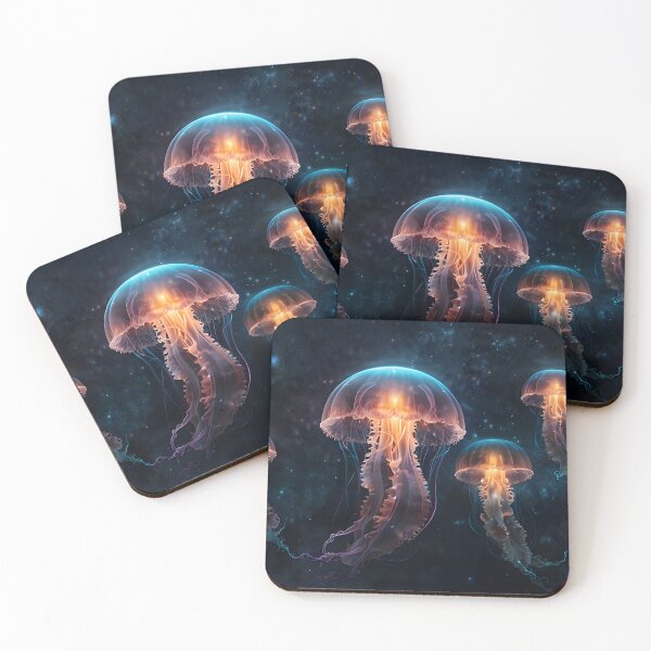 Item preview, Celestial Lunar Jellyfish in Starry Midnight Sky designed and sold by Glitchart66.