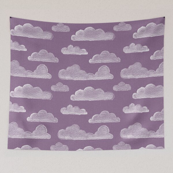 Item preview, Dreamtime Clouds Watercolor Pattern - Plum + Snow designed and sold by Irene Estelle.