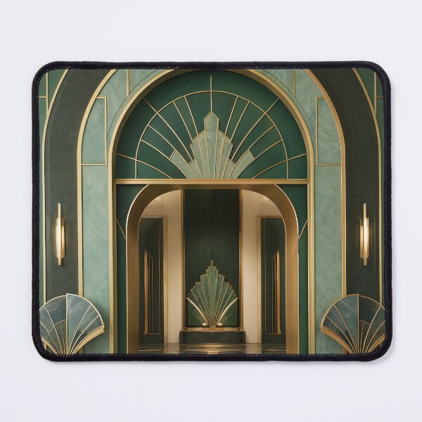 Item preview, Neo Art Deco Emerald Arch with Gold Fan Motifs designed and sold by Glitchart66.