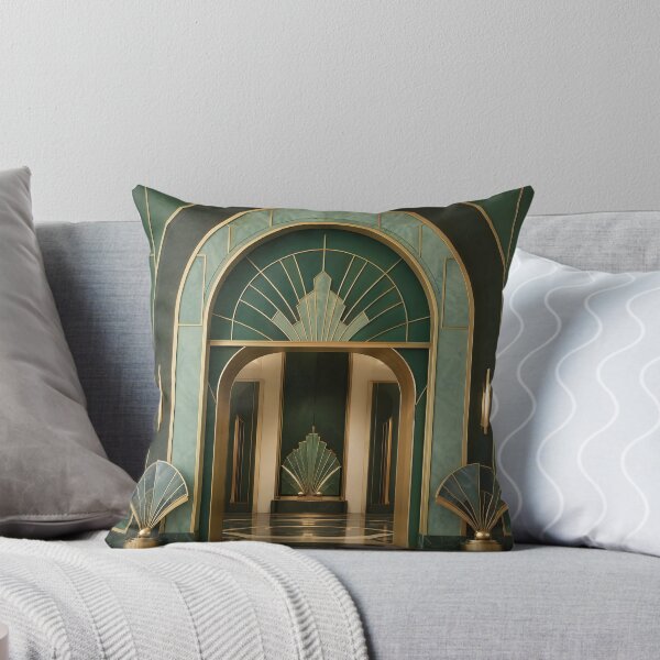 Item preview, Neo Art Deco Emerald Arch with Gold Fan Motifs designed and sold by Glitchart66.