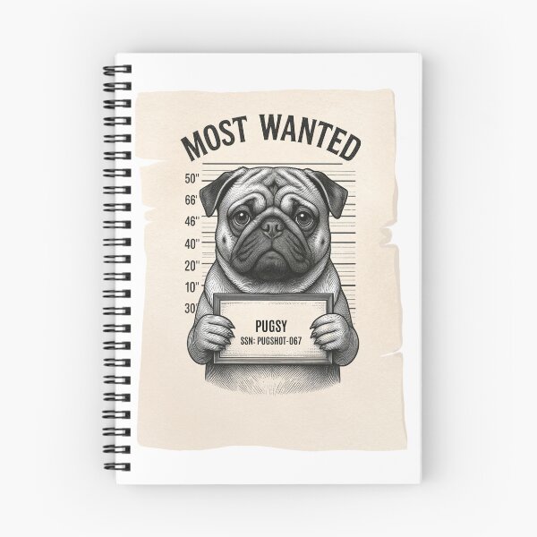 Item preview, Most Wanted -Pug shot designed and sold by Creative Daze.