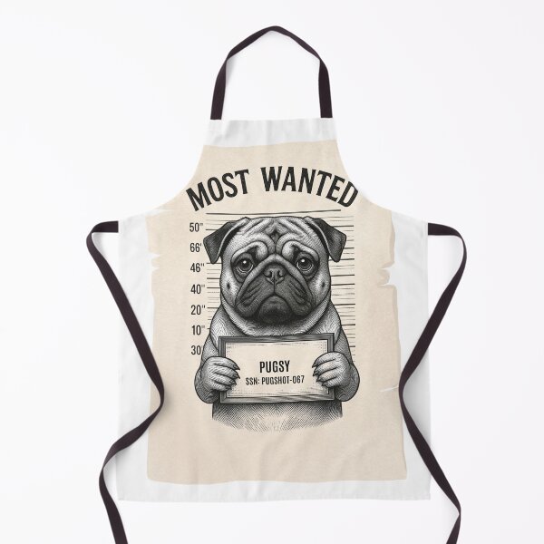 Item preview, Most Wanted -Pug shot designed and sold by Creative Daze.