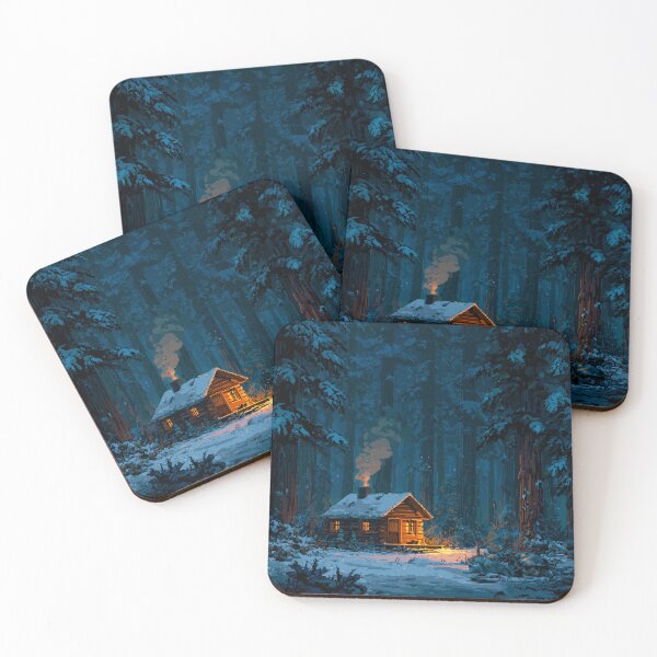 Item preview, Retro Pixel Snowy Cabin In Woods designed and sold by Rtymer.