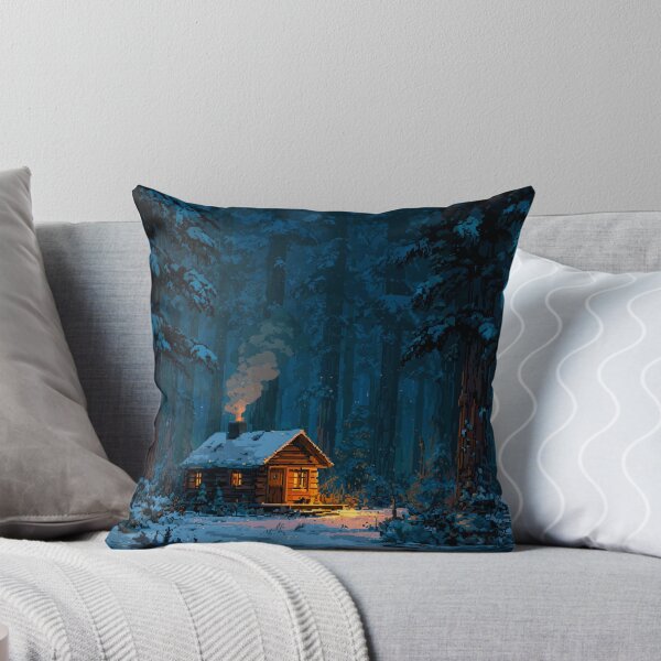 Item preview, Retro Pixel Snowy Cabin In Woods designed and sold by Rtymer.