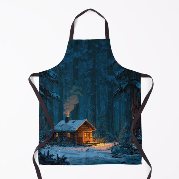 Item preview, Retro Pixel Snowy Cabin In Woods designed and sold by Rtymer.