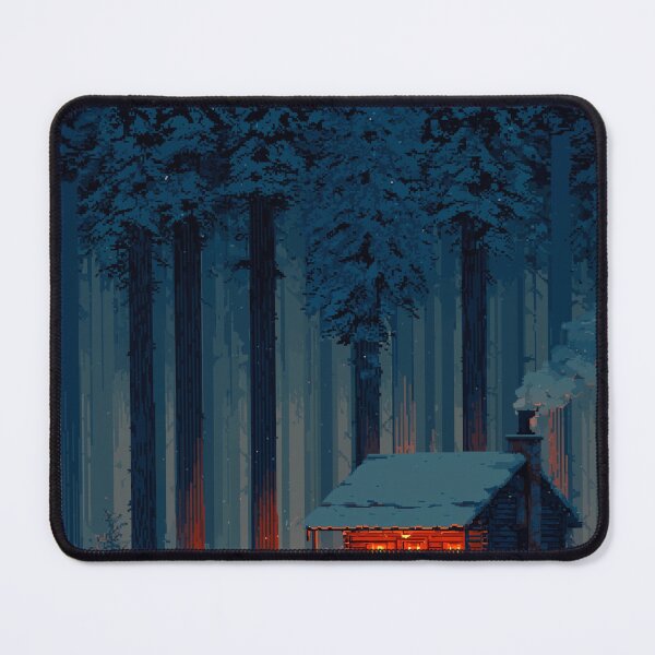 Item preview, Retro Pixel Snowy Cabin In Woods designed and sold by Rtymer.