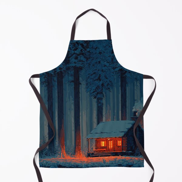 Item preview, Retro Pixel Snowy Cabin In Woods designed and sold by Rtymer.