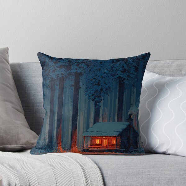 Item preview, Retro Pixel Snowy Cabin In Woods designed and sold by Rtymer.