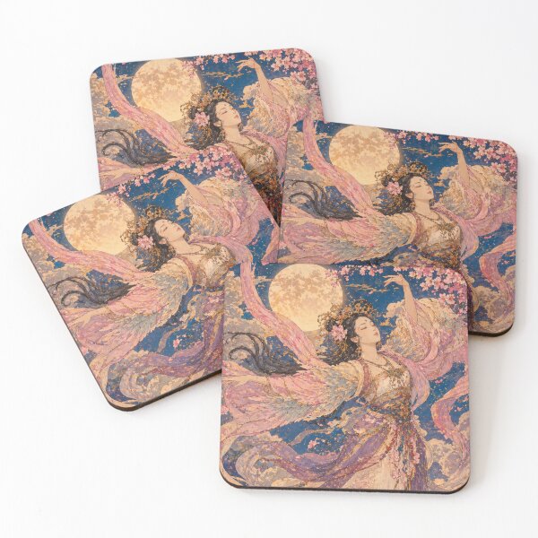 Item preview, Taisho Celestial Maiden Dancing Japanese Vintage Art designed and sold by WabiSabiArts.