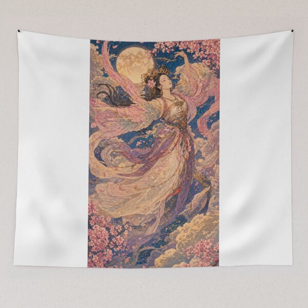 Item preview, Taisho Celestial Maiden Dancing Japanese Vintage Art designed and sold by WabiSabiArts.