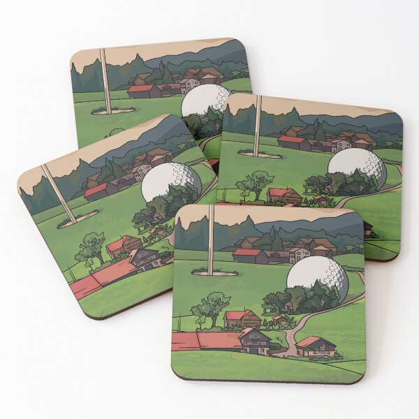 Item preview, Golf Course Village - Whimsical Golf Art designed and sold by GolfCorner.