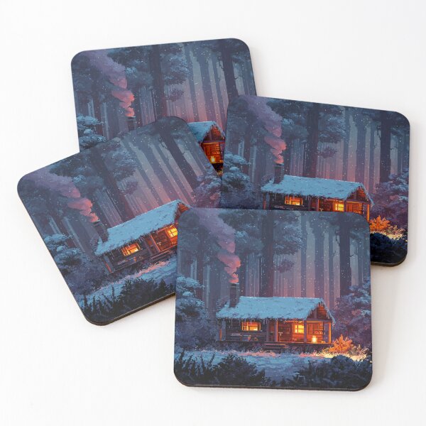 Item preview, Retro Pixel Snowy Cabin In Woods designed and sold by Rtymer.