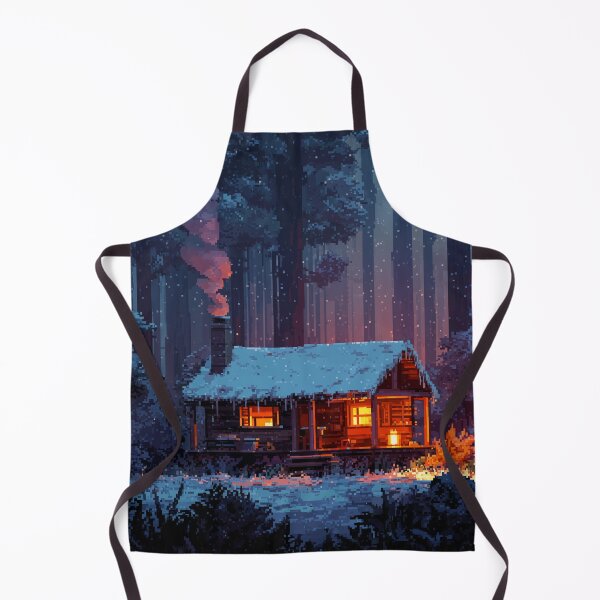 Item preview, Retro Pixel Snowy Cabin In Woods designed and sold by Rtymer.