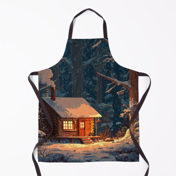 Item preview, Retro Pixel Snowy Cabin In Woods designed and sold by Rtymer.