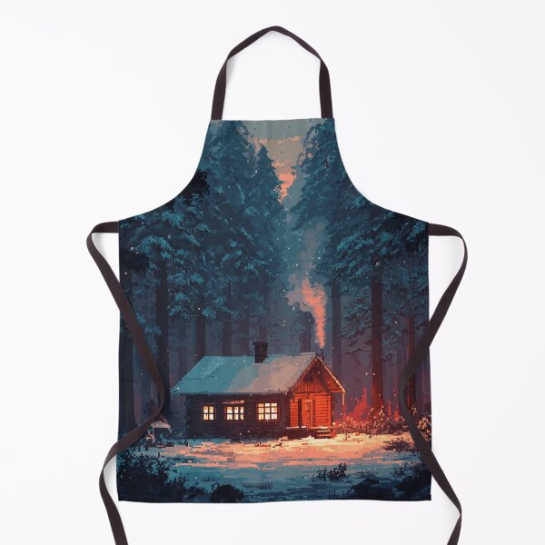 Item preview, Retro Pixel Snowy Cabin In Woods designed and sold by Rtymer.